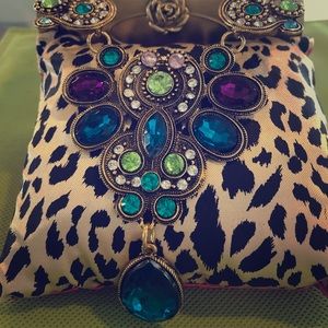 Betsey Johnson multi colored large necklace.